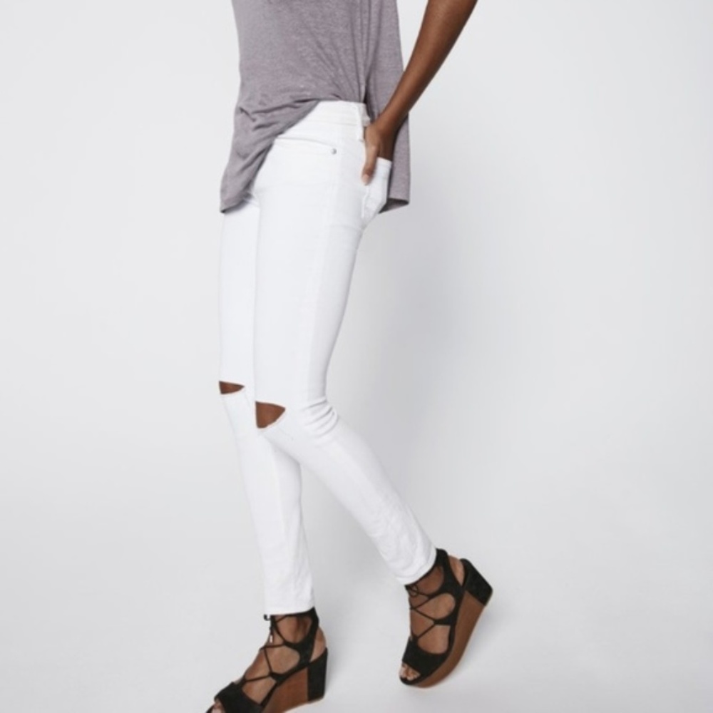 {Rebecca Minkoff} Midrise Skinny White Jeans